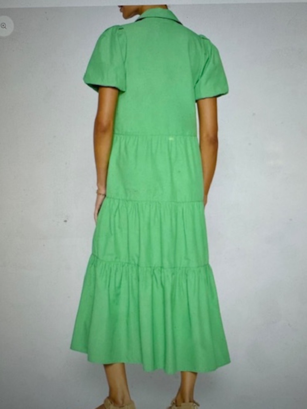 Like new!  EUC Brochu Walker $348 Havana Dress in Derby Green, Medium - Picture 5 of 8